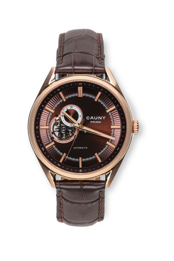 RELÓGIO CAUNY PRIMA CORAÇÃO ABERTO ROSE GOLD