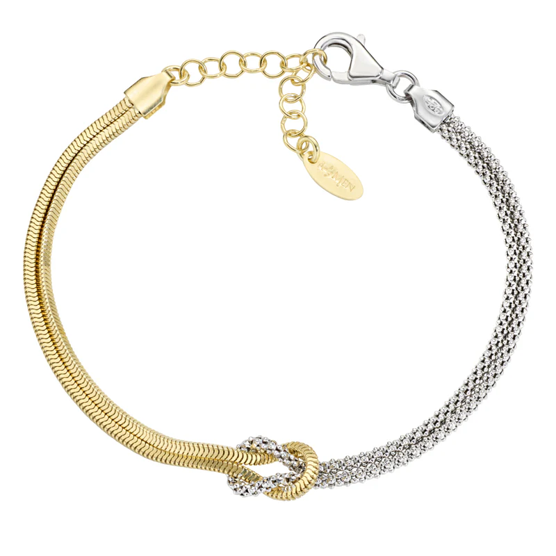 PULSEIRA AMEN BICOLOR COM NÓ DE AMOR